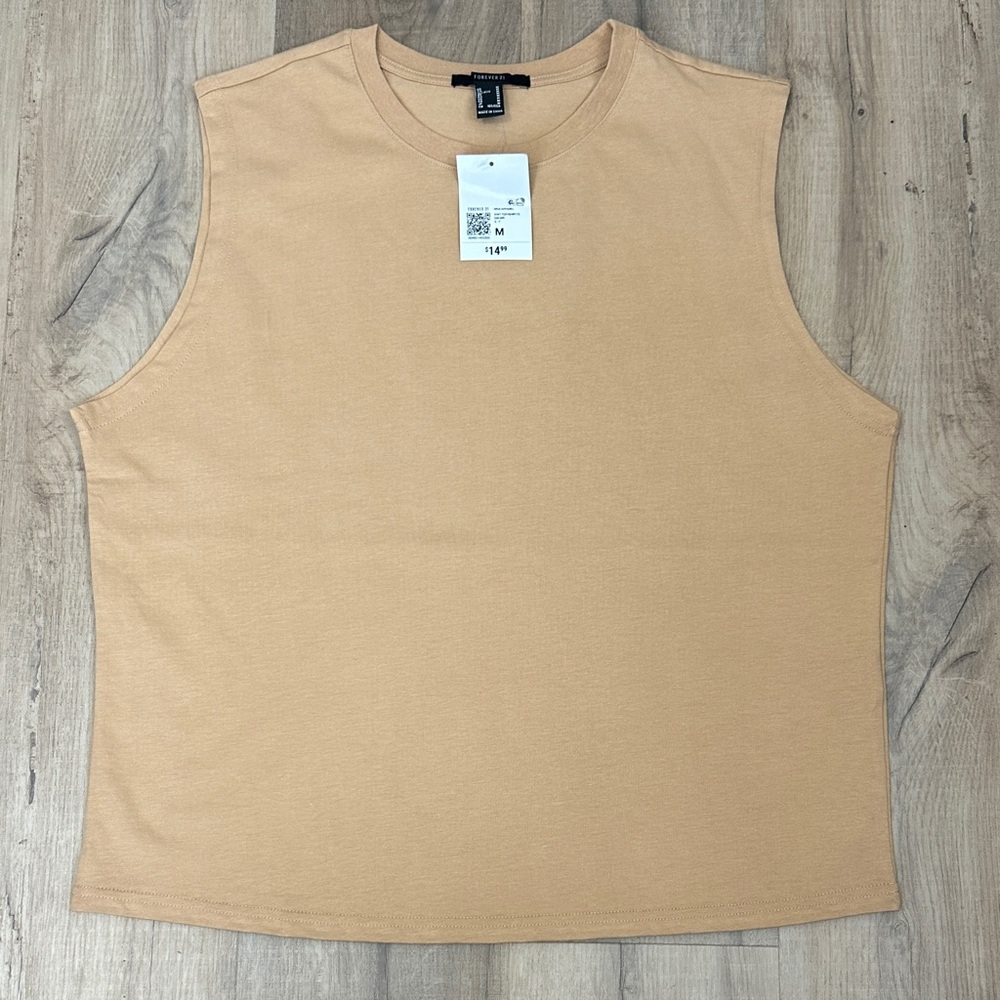 Forever 21 Men's Beige Tank Top size medium BNWT